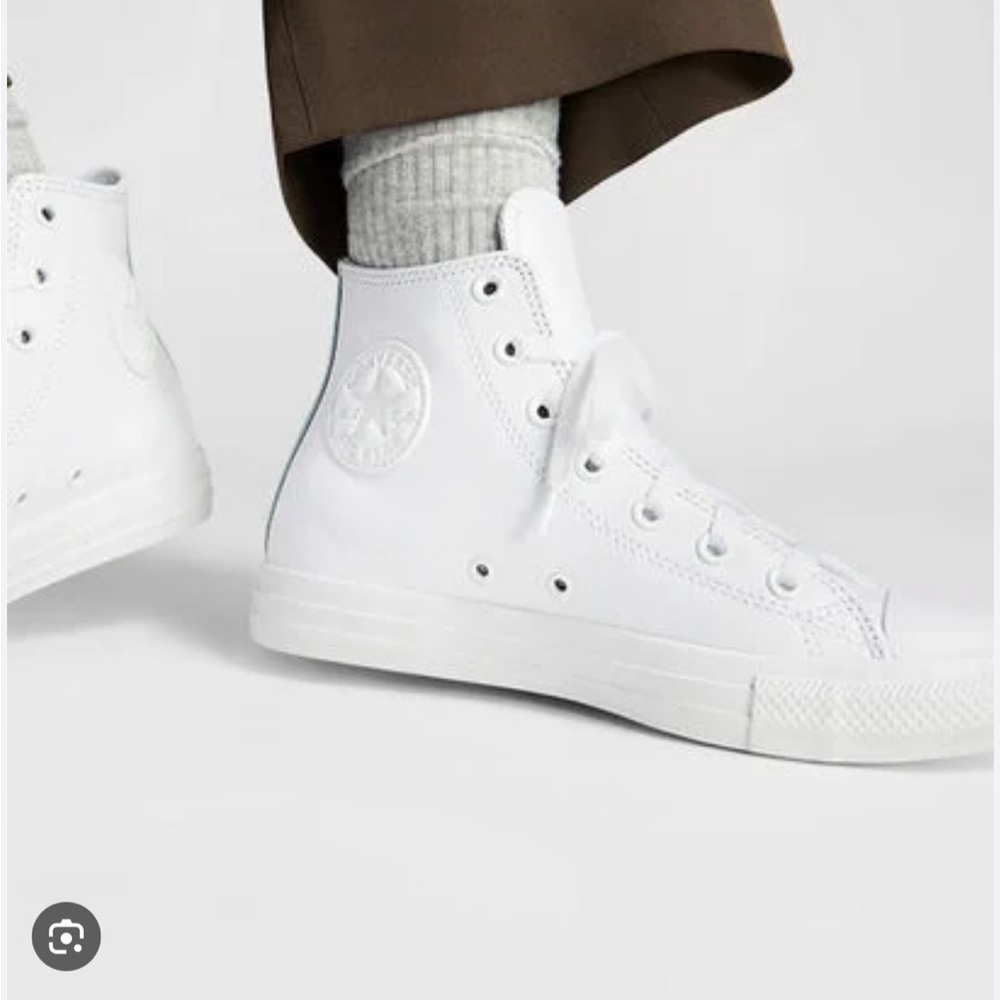 Converse// White Leather High Tops